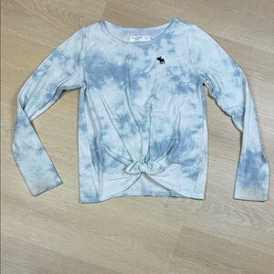 Abercrombie Kids Blue Tie-Dye Long Sleeve Knot Front Tee 13/14
